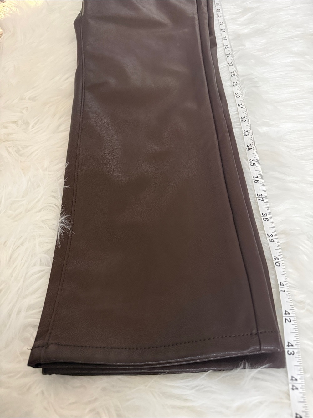 Judy Blue Brown Faux Leather Wide Leg Pants Size 9/29 High Rise Vegan Leather - Picture 12 of 13